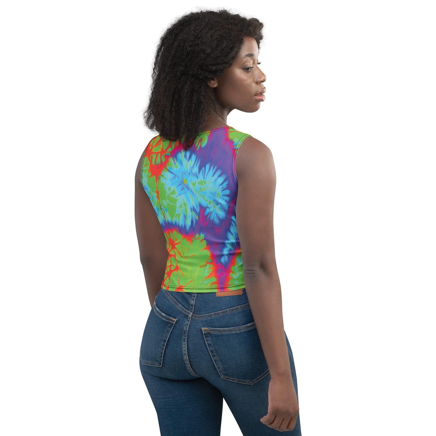 Psychedelic Tie-Dye Crop Top for Raves and Festivals