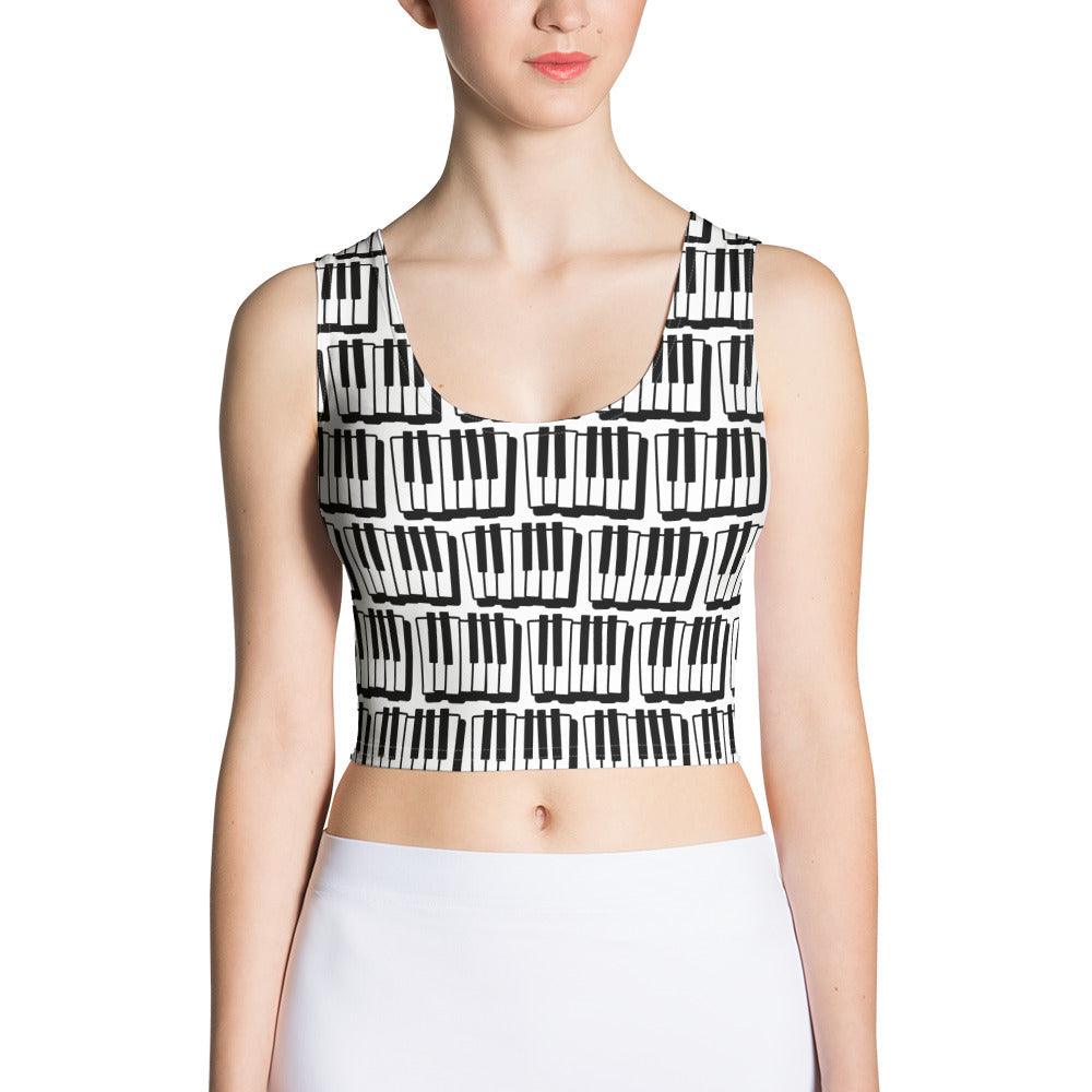 Piano Keys Crop Top Synthesizer Shirt Organist Tops - Lizard Vigilante