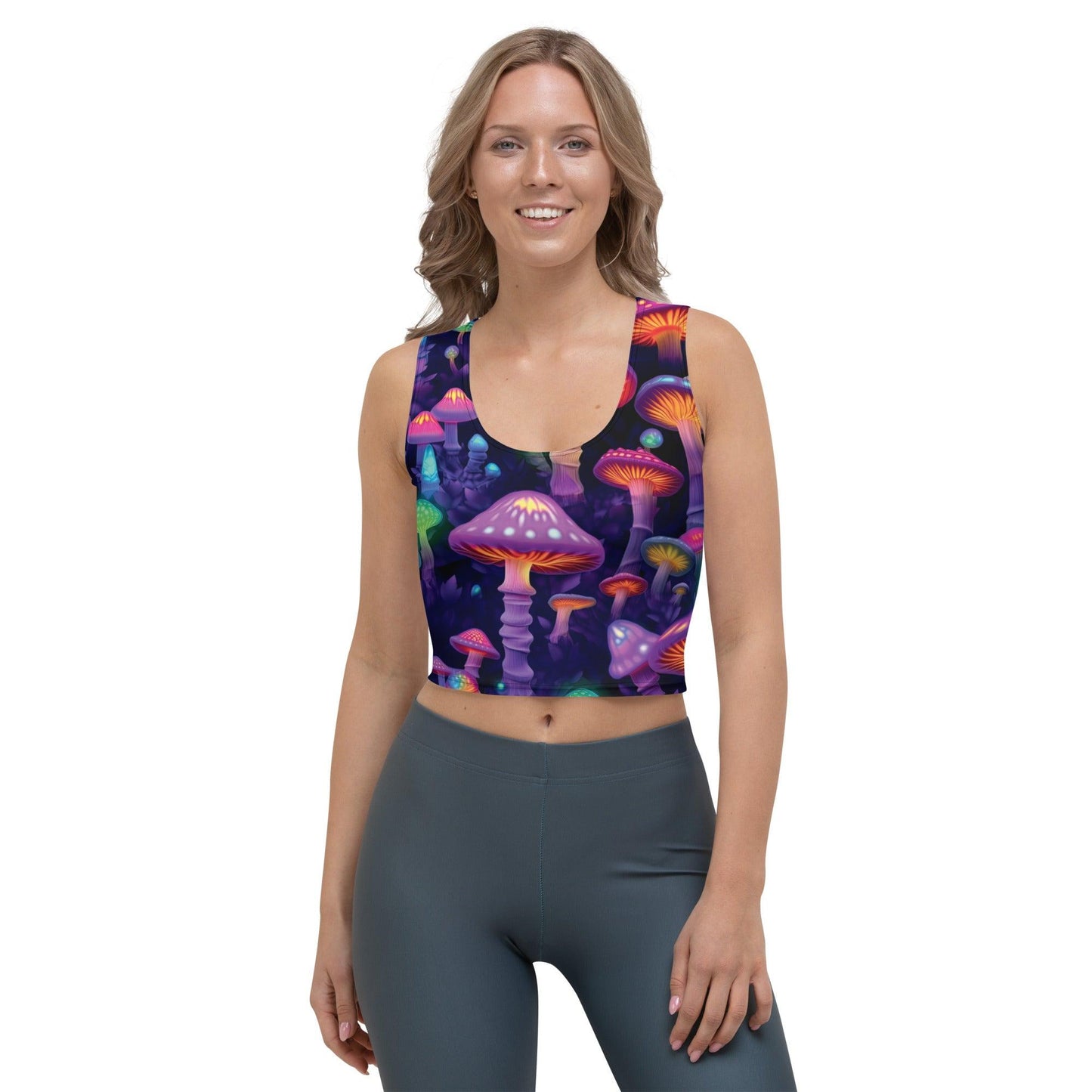 Vibrant Mushroom Crop Top for Festivals and Raves