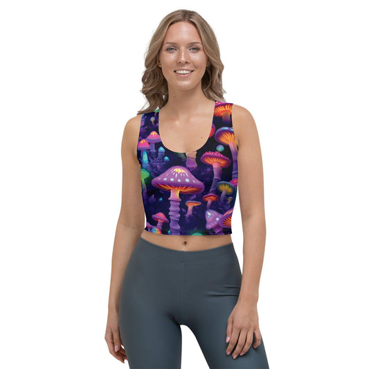 Vibrant Mushroom Crop Top for Festivals and Raves