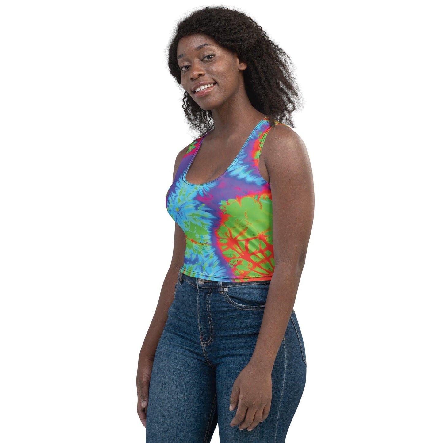 Psychedelic Tie-Dye Crop Top for Raves and Festivals