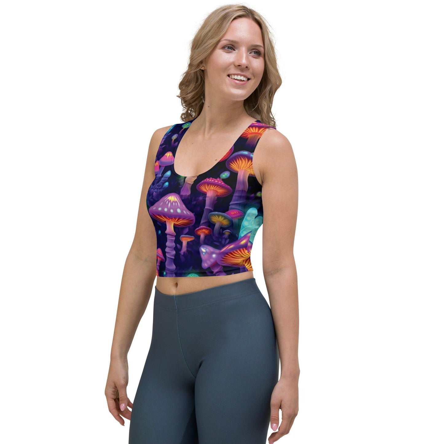 Vibrant Mushroom Crop Top for Festivals and Raves
