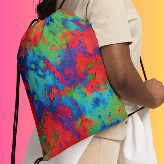 Vibrant Tie-Dye Drawstring Bag - The Ultimate Festival Companion for Raves and EDM Events