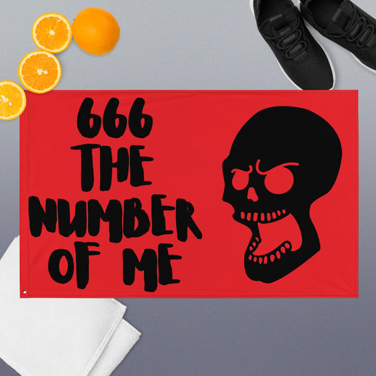 Red 666 The Number Of Me Black Skull Flag - Lizard Vigilante