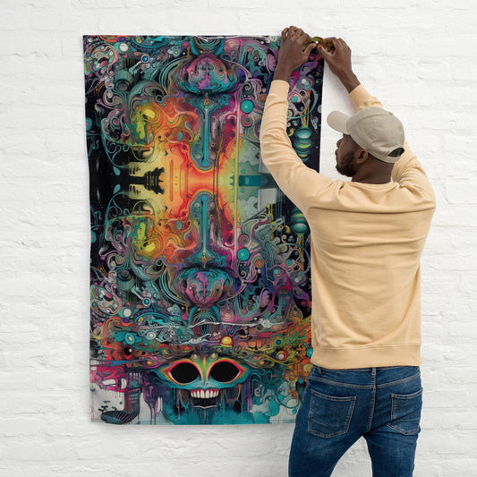 Psychedelic EDM Rave Flag - Vivid Festival Vibes for Ultimate Dance Experience