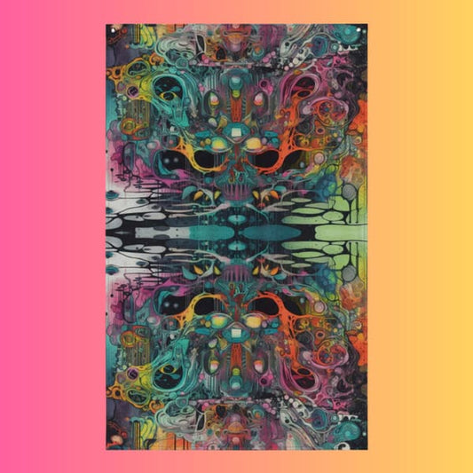 Vibrant Polyester Festival Flag for EDM and Rave Culture