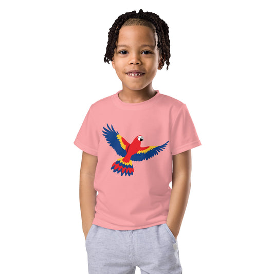 Pink Parrot Kids crew neck t-shirt - Lizard Vigilante