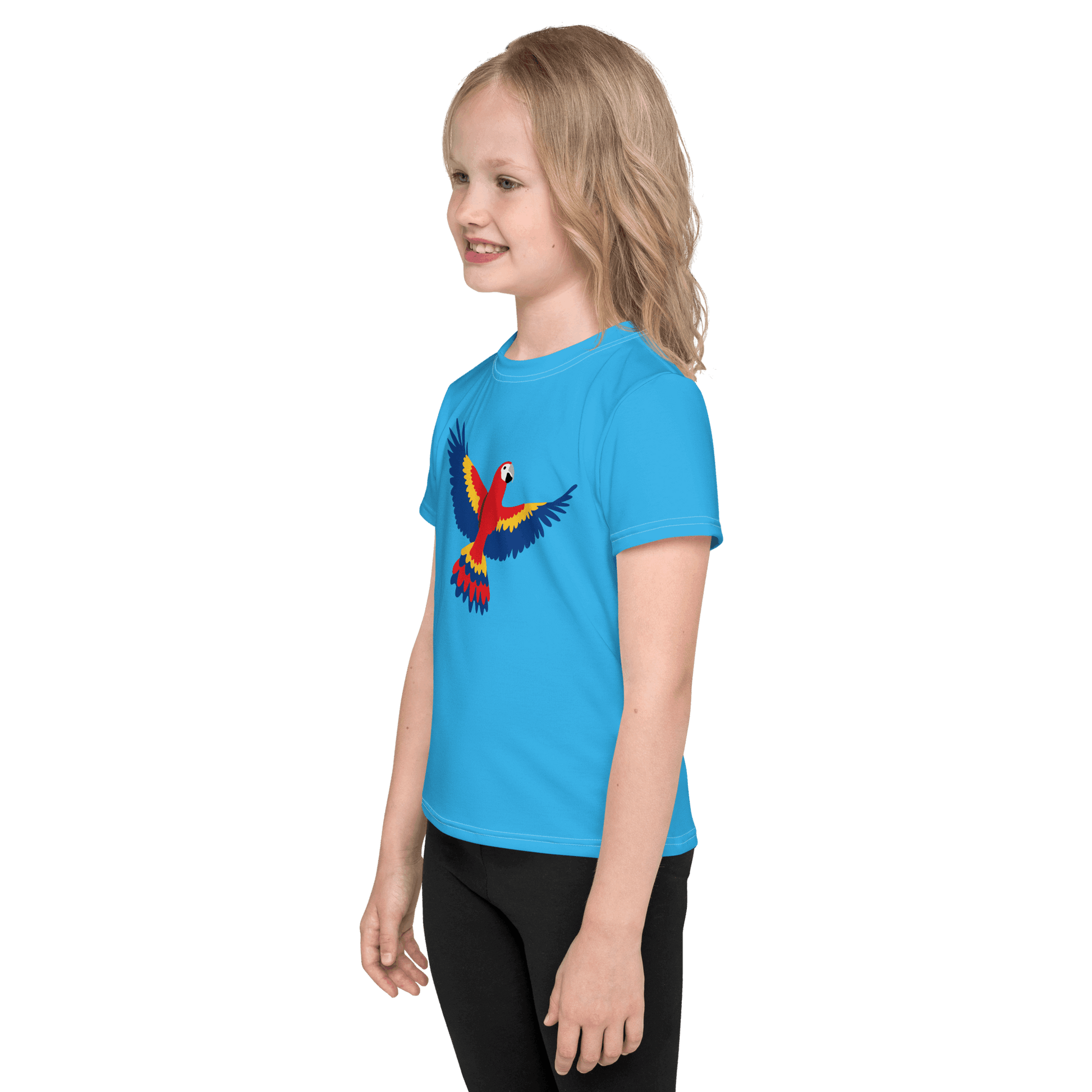 COLORFUL PARROT Kids Crew Neck T-Shirt / Children's Bird Tee - Lizard Vigilante