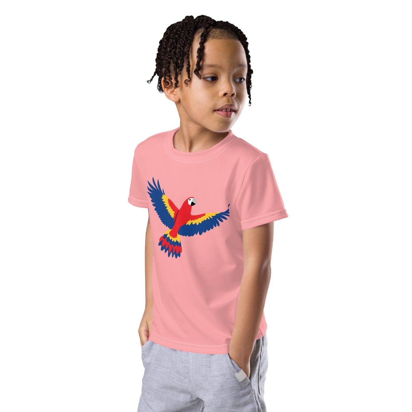 Pink Parrot Kids crew neck t-shirt - Lizard Vigilante