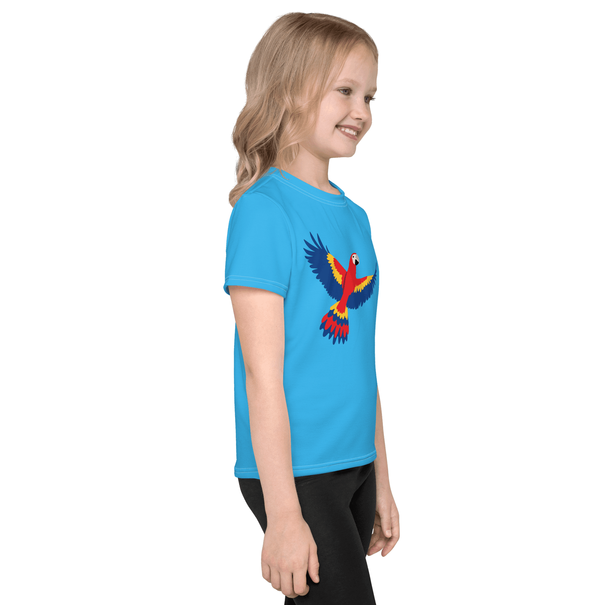 COLORFUL PARROT Kids Crew Neck T-Shirt / Children's Bird Tee - Lizard Vigilante