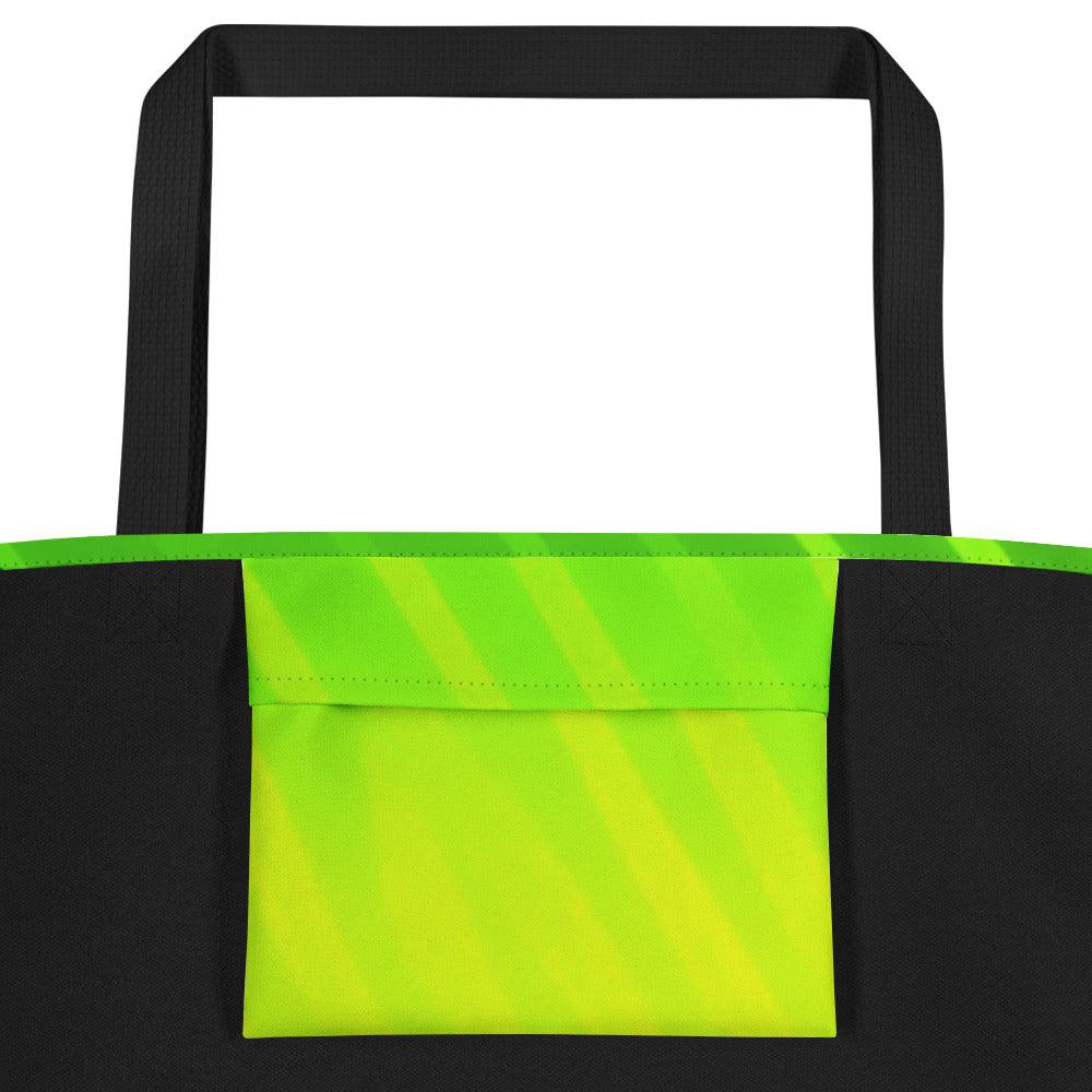 Greenee All-Over Print Large Green Tote Bag - Lizard Vigilante