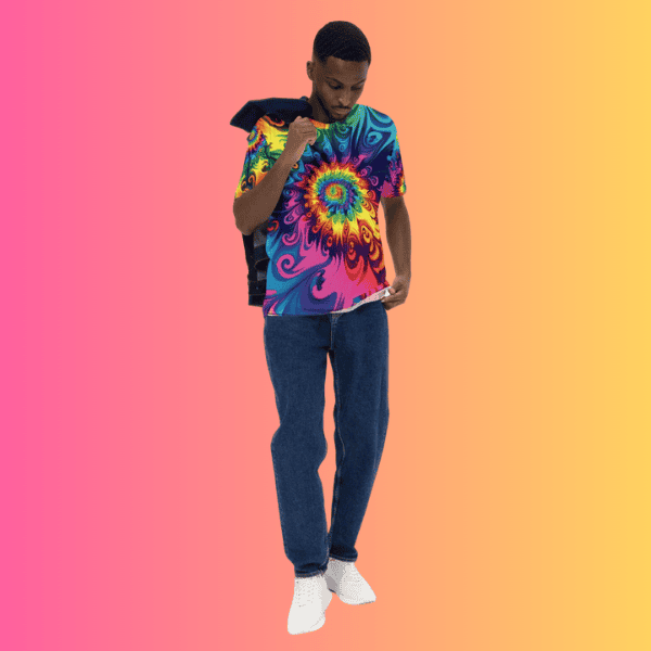 Vibrant Tie-Dye Men's T-Shirt for Raves and Festivals