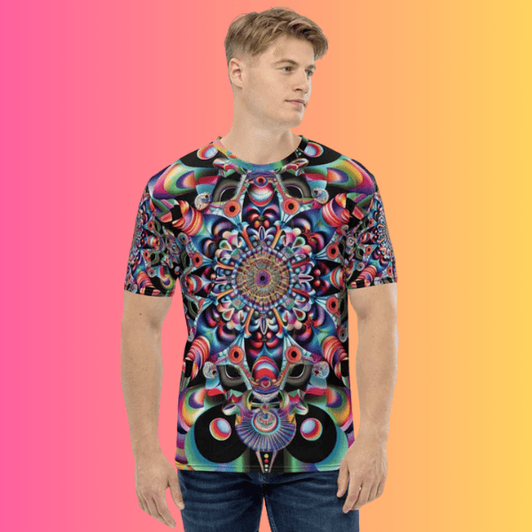 Psychedelic Vibes Festival T-shirt for Men - Vibrant Trippy Abstract Art