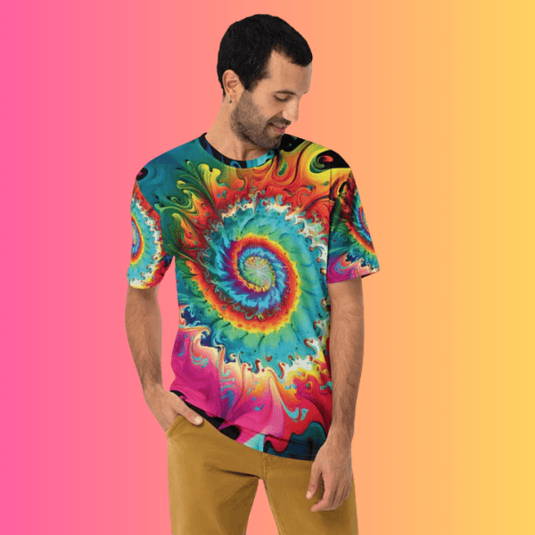 Psychedelic Tie-Dye Men’s T-Shirt – Perfect for Raves & Festivals