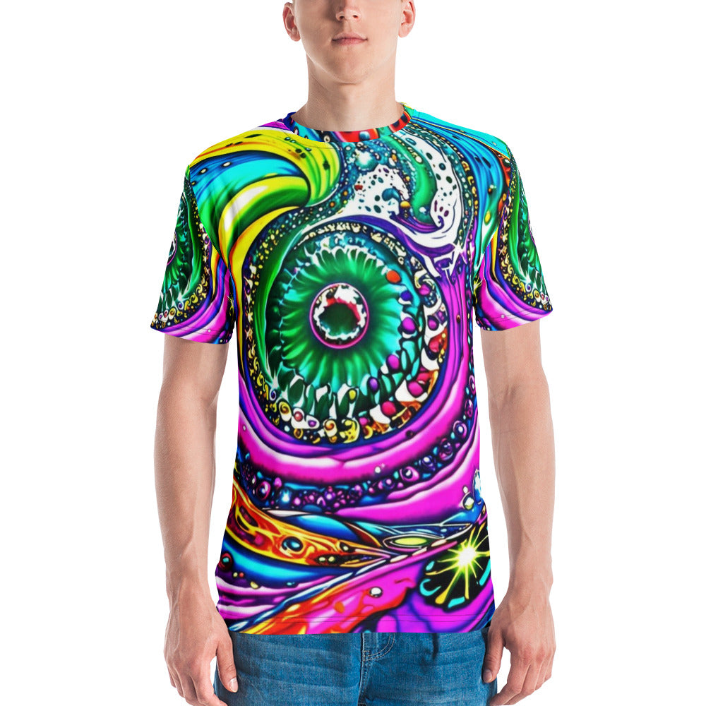 Vibrant Swirl Men's Festival T-Shirt for Ravers