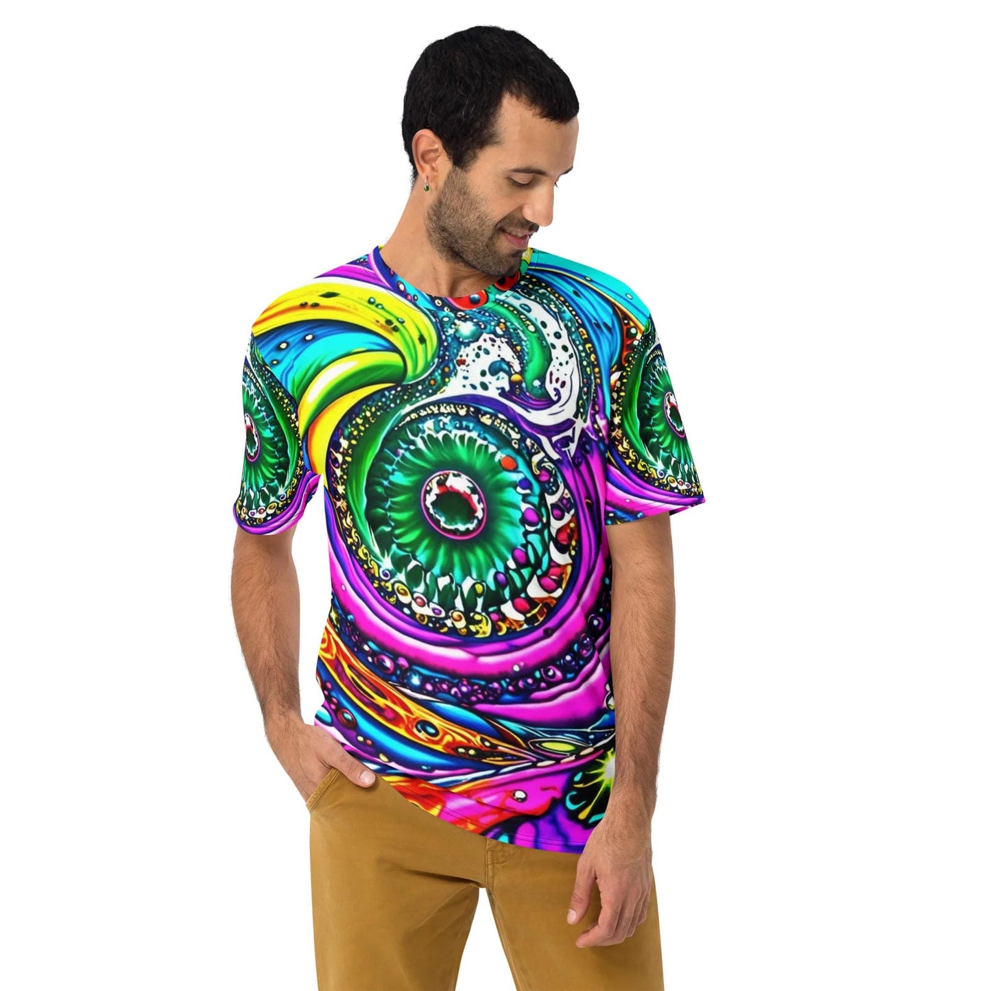 Vibrant Swirl Men's Festival T-Shirt for Ravers