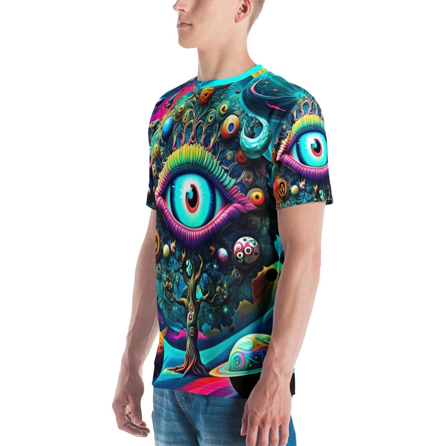 Tree of All Seeing Men's Rave Tee for EDM Festivals