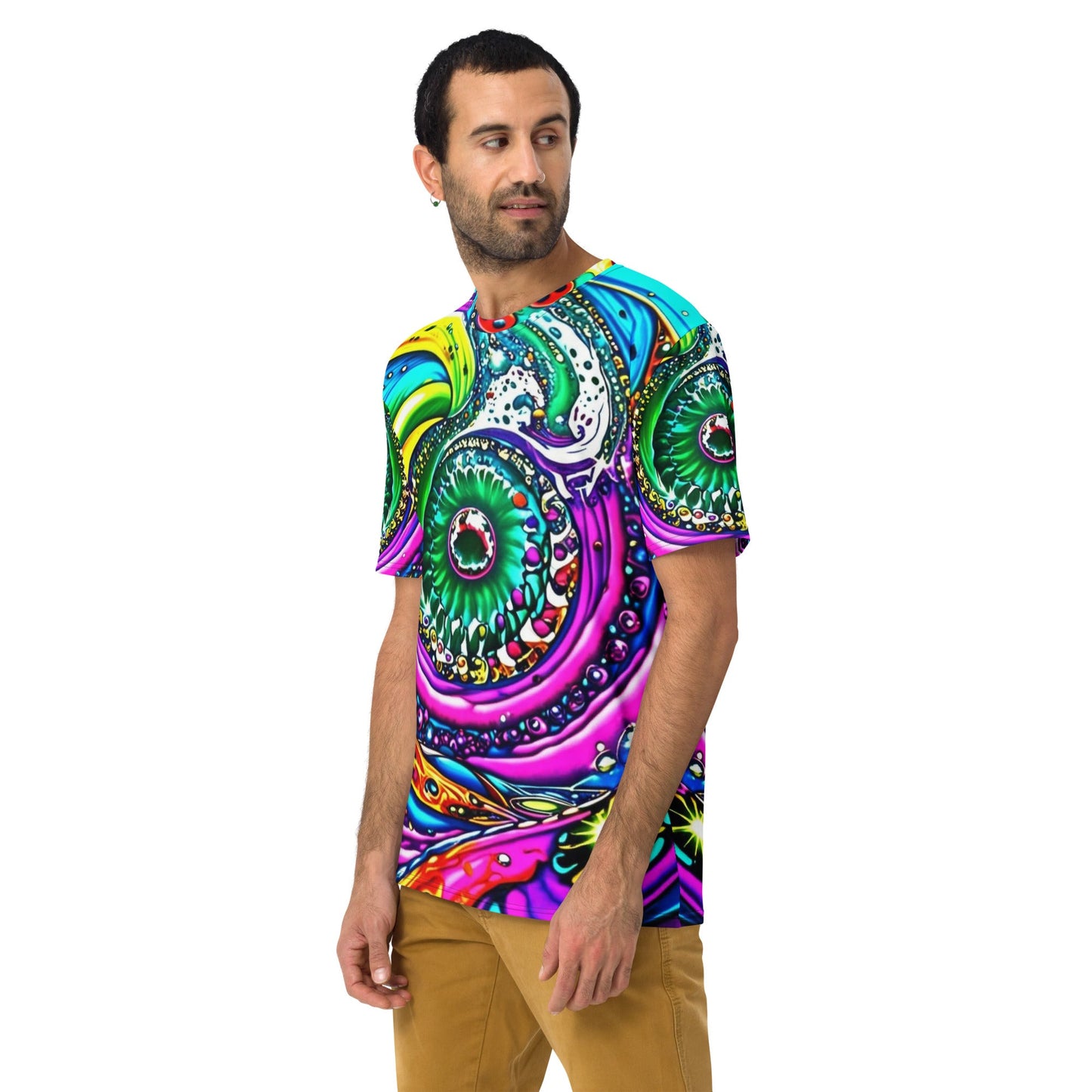 Vibrant Swirl Men's Festival T-Shirt for Ravers