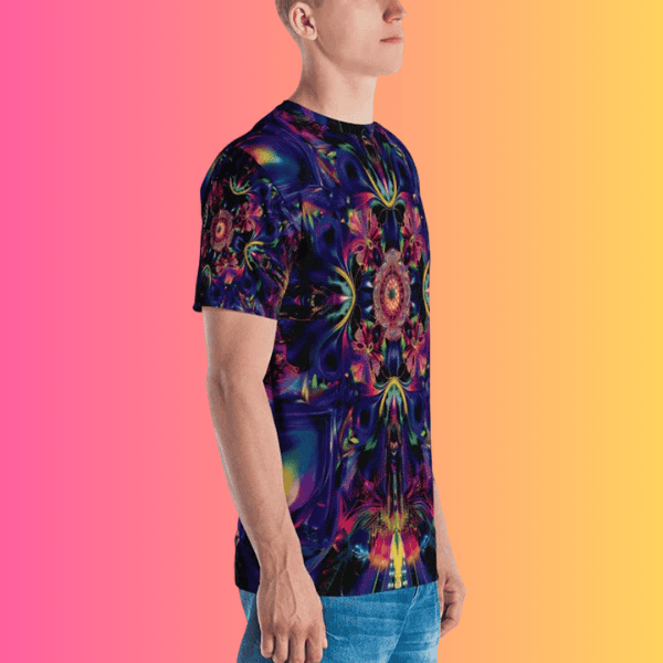 Vibrant Abstract EDM Festival T-Shirt for Men - Celebrate Your Festival Vibe