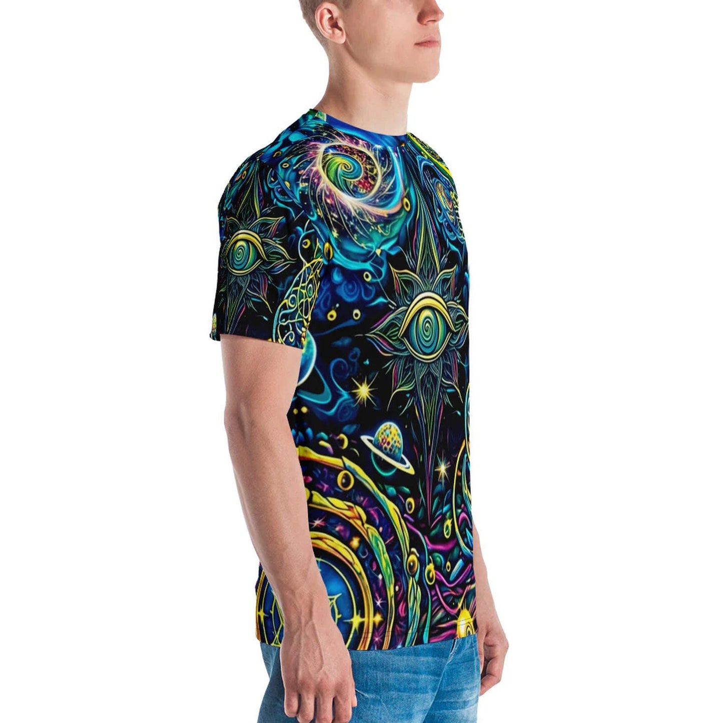 Vibrant Psychedelic Adventure T-Shirt for Men - Perfect for Rave and Festival Vibes