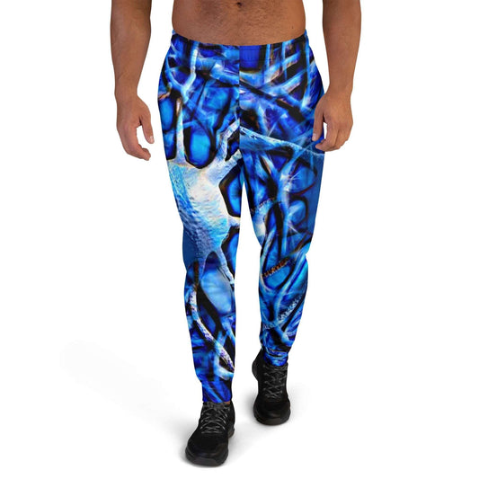 Blueganism Men's Joggers Blue Jogging Pants - Lizard Vigilante