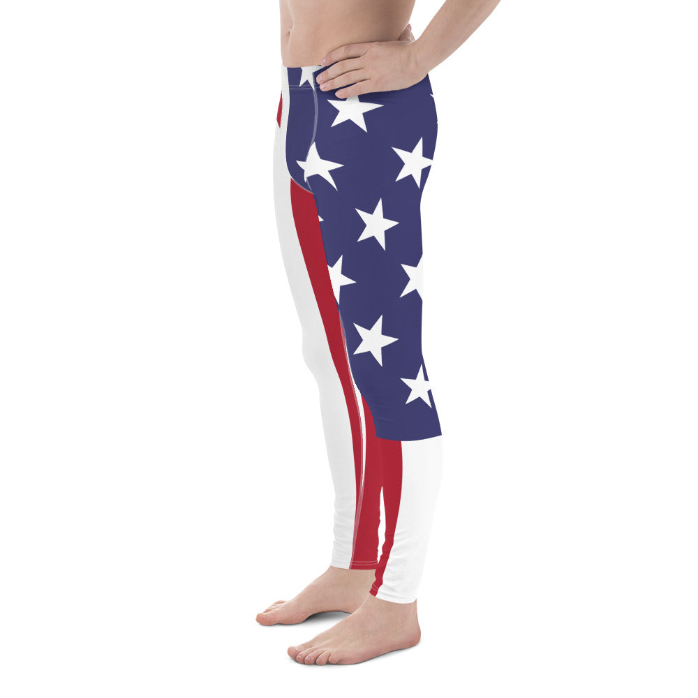 American Flag Men's Leggings / Old Glory Pants - Lizard Vigilante