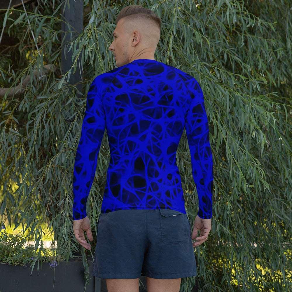 Blue Charged Men's Rash Guard - Lizard Vigilante