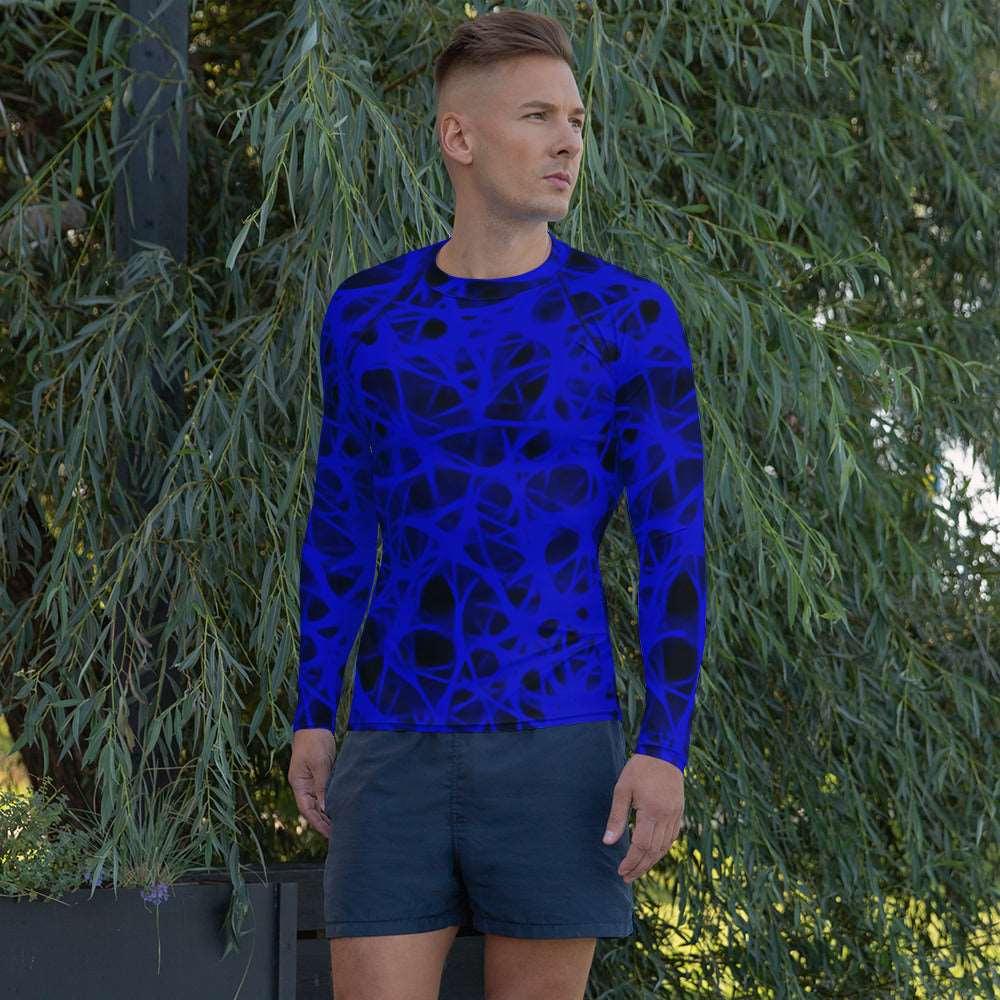 Blue Charged Men's Rash Guard - Lizard Vigilante