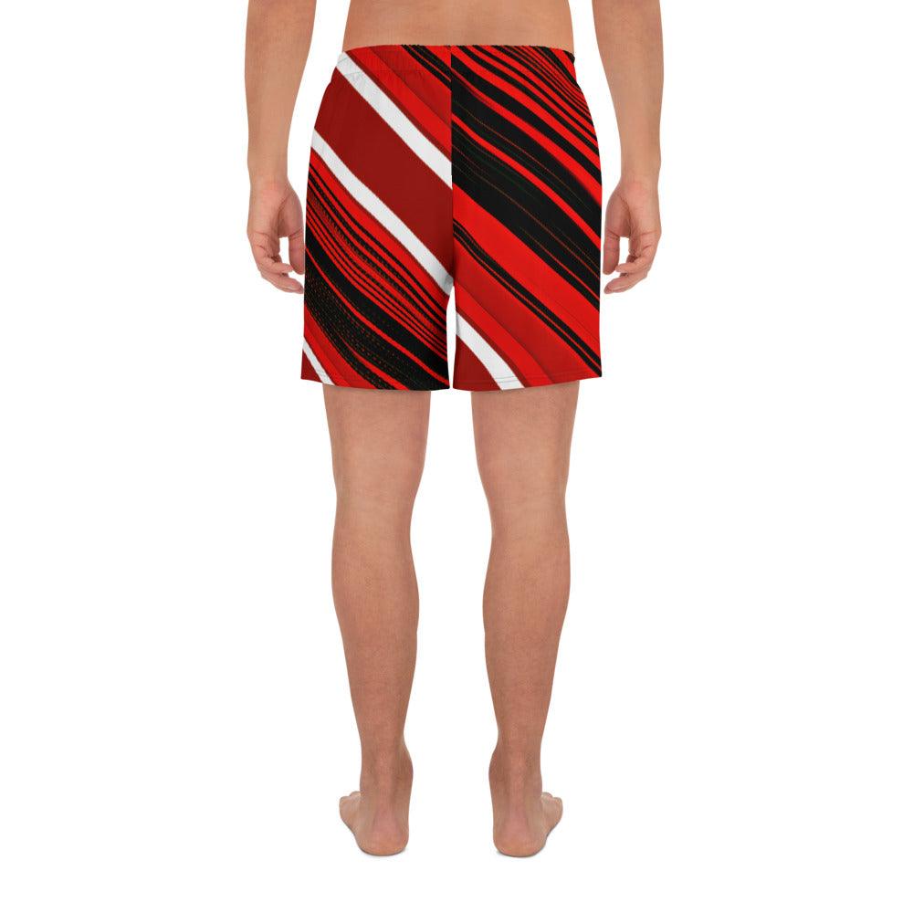 Red Sliced Men's Recycled Athletic Shorts - Lizard Vigilante