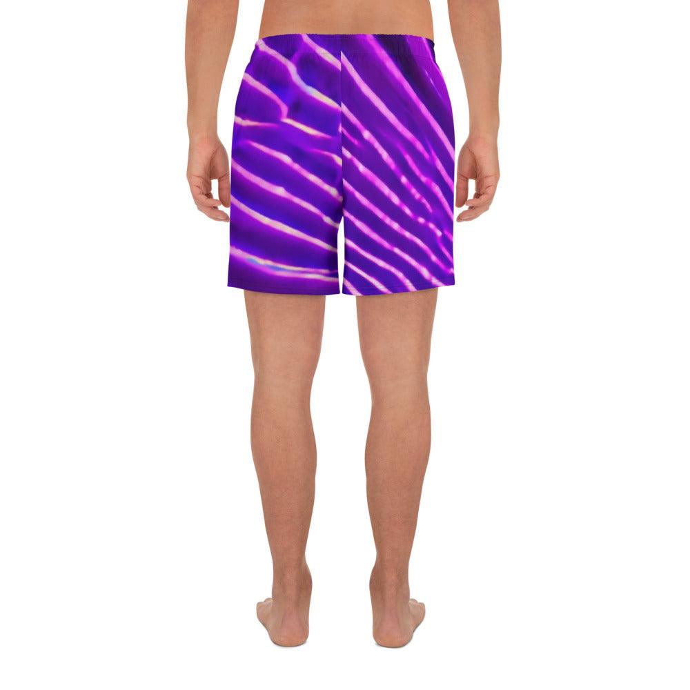 Neon Purplish Track Men's Recycled Athletic Shorts - Lizard Vigilante