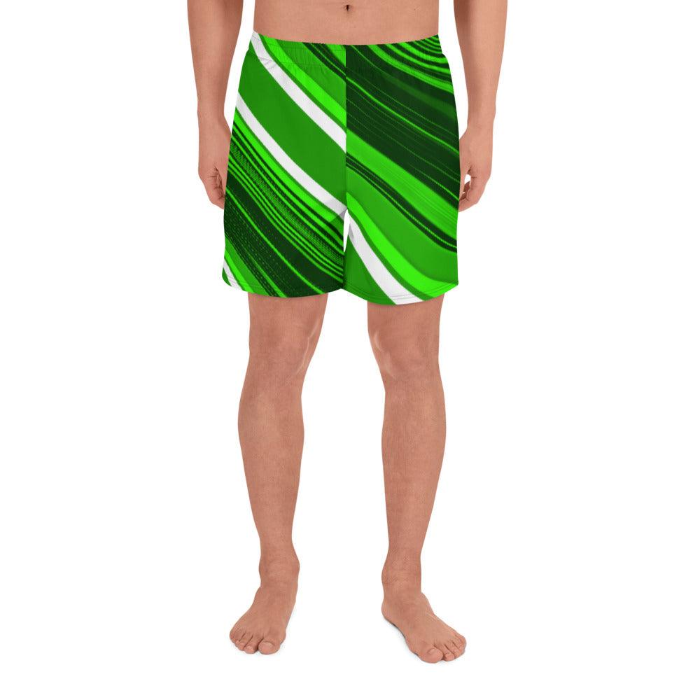 Green Sliced Men's Recycled Athletic Shorts - Lizard Vigilante