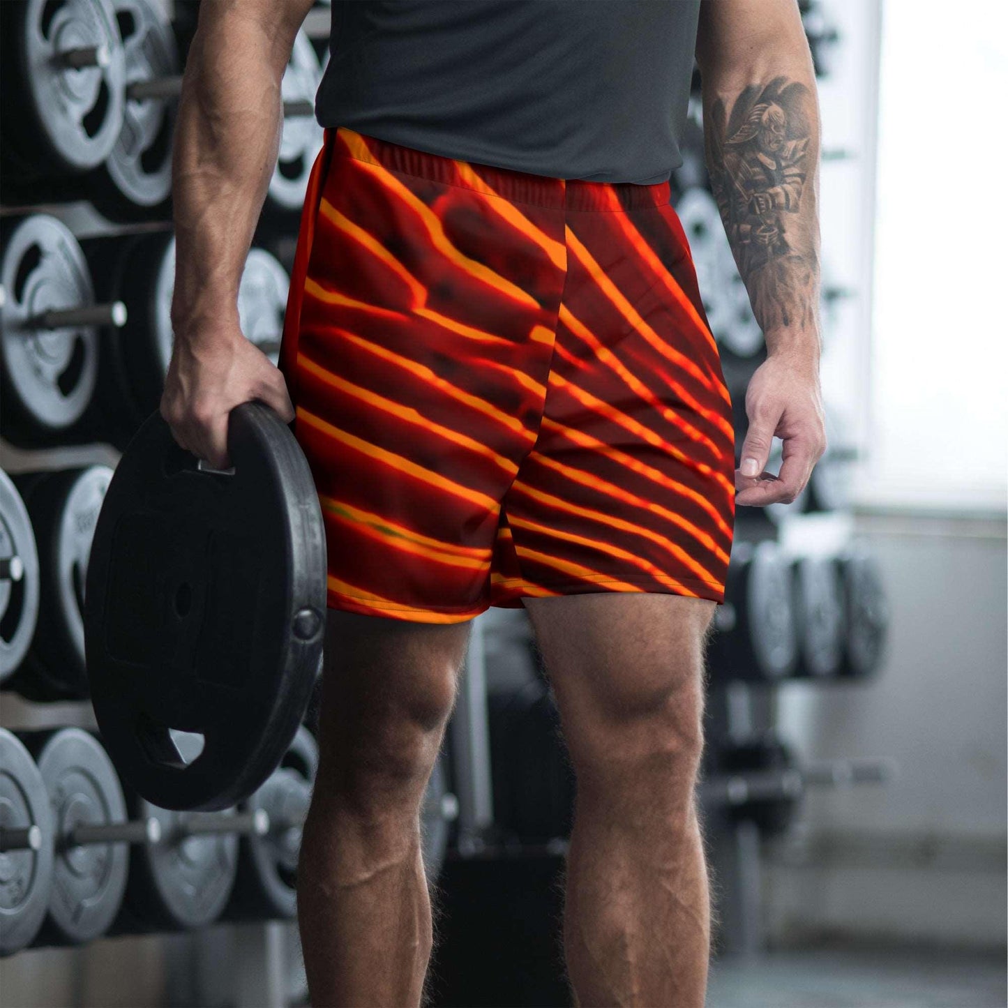 Fiery Track Men's Recycled Athletic Shorts - Lizard Vigilante