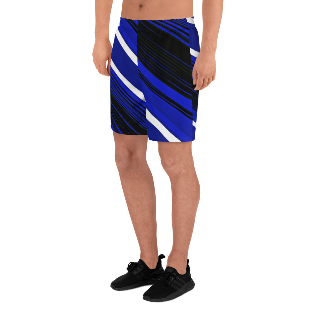 Blue Sliced Men's Recycled Athletic Shorts - Lizard Vigilante