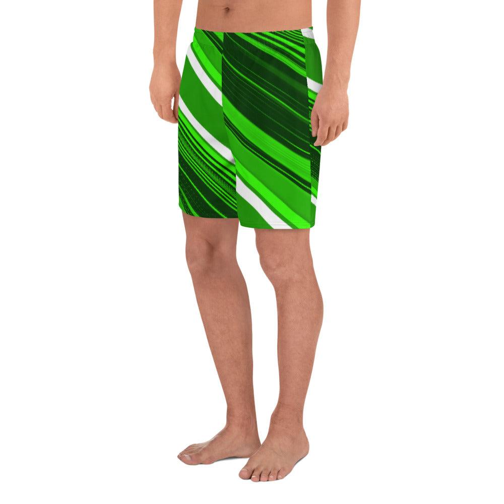 Green Sliced Men's Recycled Athletic Shorts - Lizard Vigilante