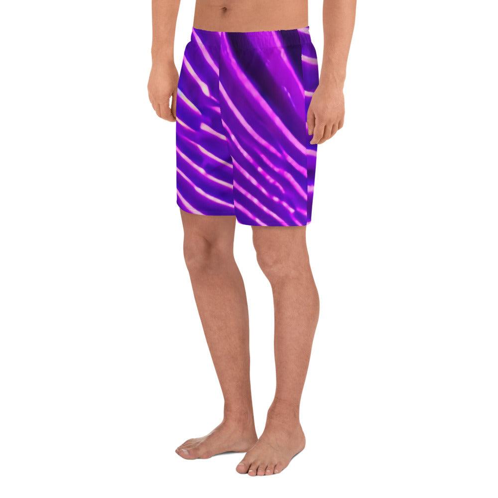 Neon Purplish Track Men's Recycled Athletic Shorts - Lizard Vigilante