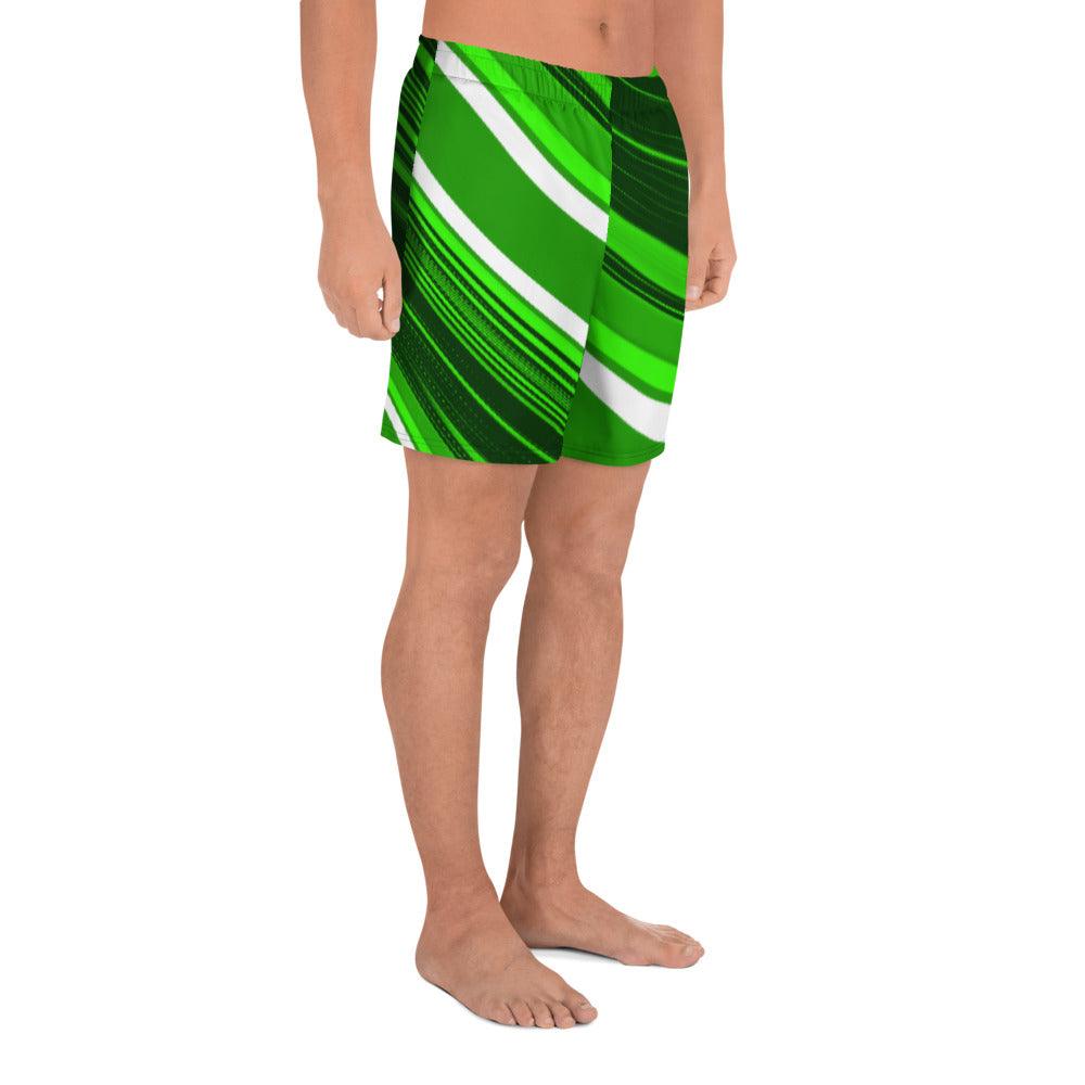 Green Sliced Men's Recycled Athletic Shorts - Lizard Vigilante