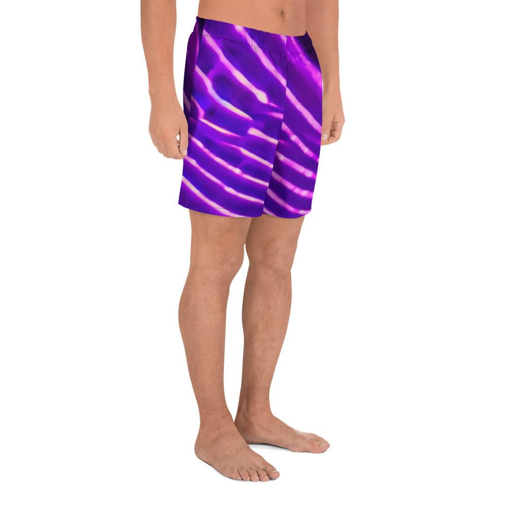 Neon Purplish Track Men's Recycled Athletic Shorts - Lizard Vigilante