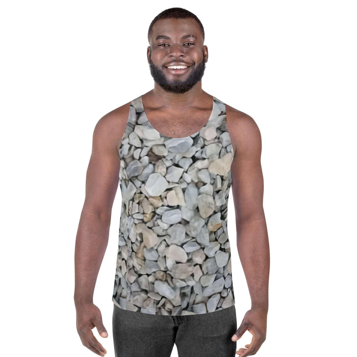 Gravel Unisex Rock Tank Top Featuring Gravel Rocks all over - Lizard Vigilante