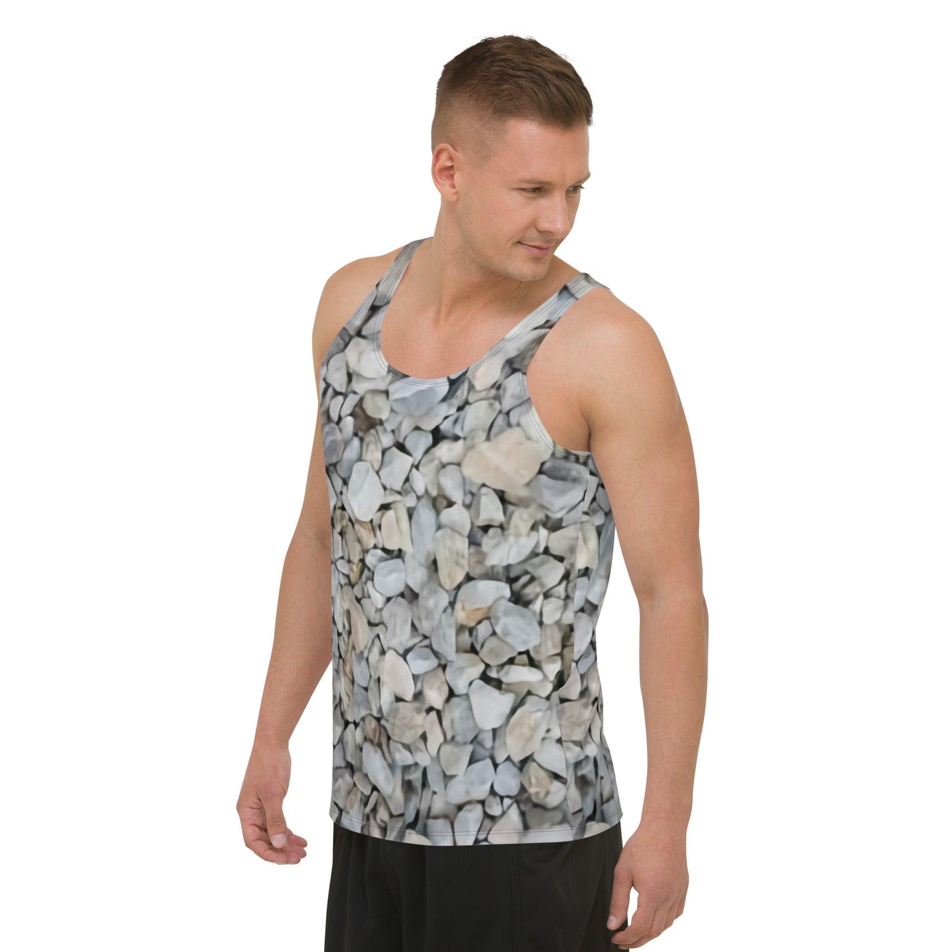 Gravel Unisex Rock Tank Top Featuring Gravel Rocks all over - Lizard Vigilante