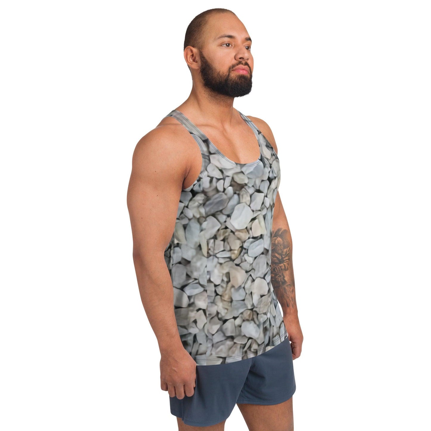 Gravel Unisex Rock Tank Top Featuring Gravel Rocks all over - Lizard Vigilante