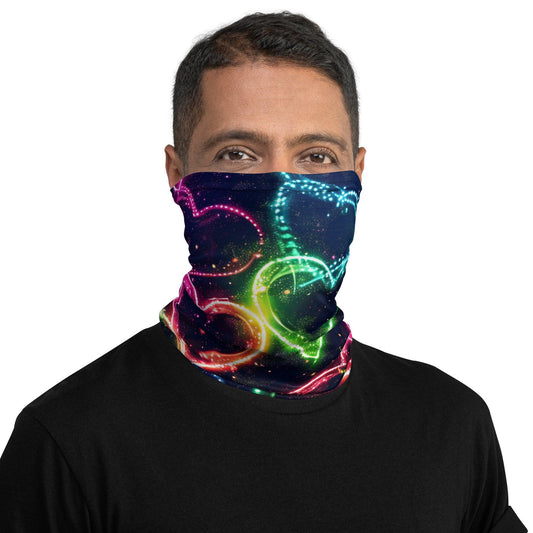 Neon Heart Festival Neck Gaiter - Your Ultimate Rave Accessory