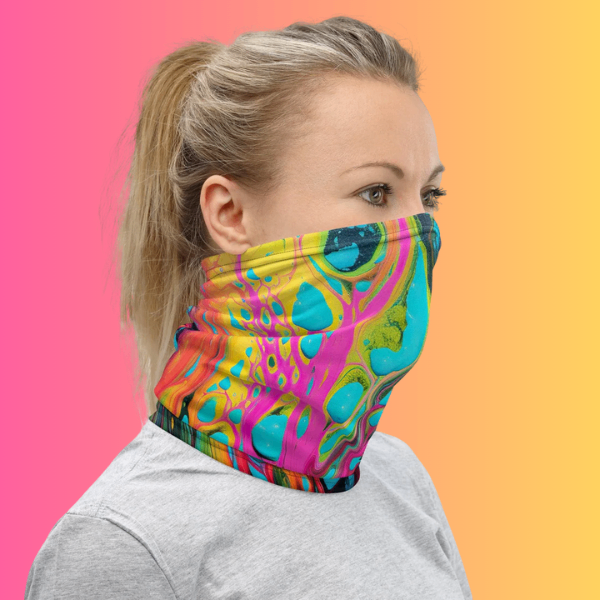 Abstract Melting Neck Gaiter for Raves & Festivals