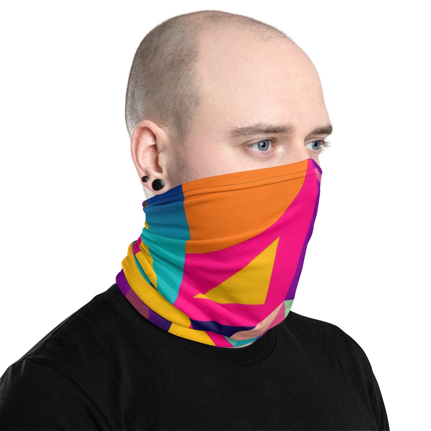 Vibrant Playful Abstract Neck Gaiter for Festivals