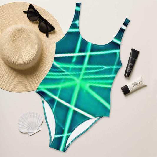 Granublurred One-Piece Swimsuit Blurry SwimGear - Lizard Vigilante