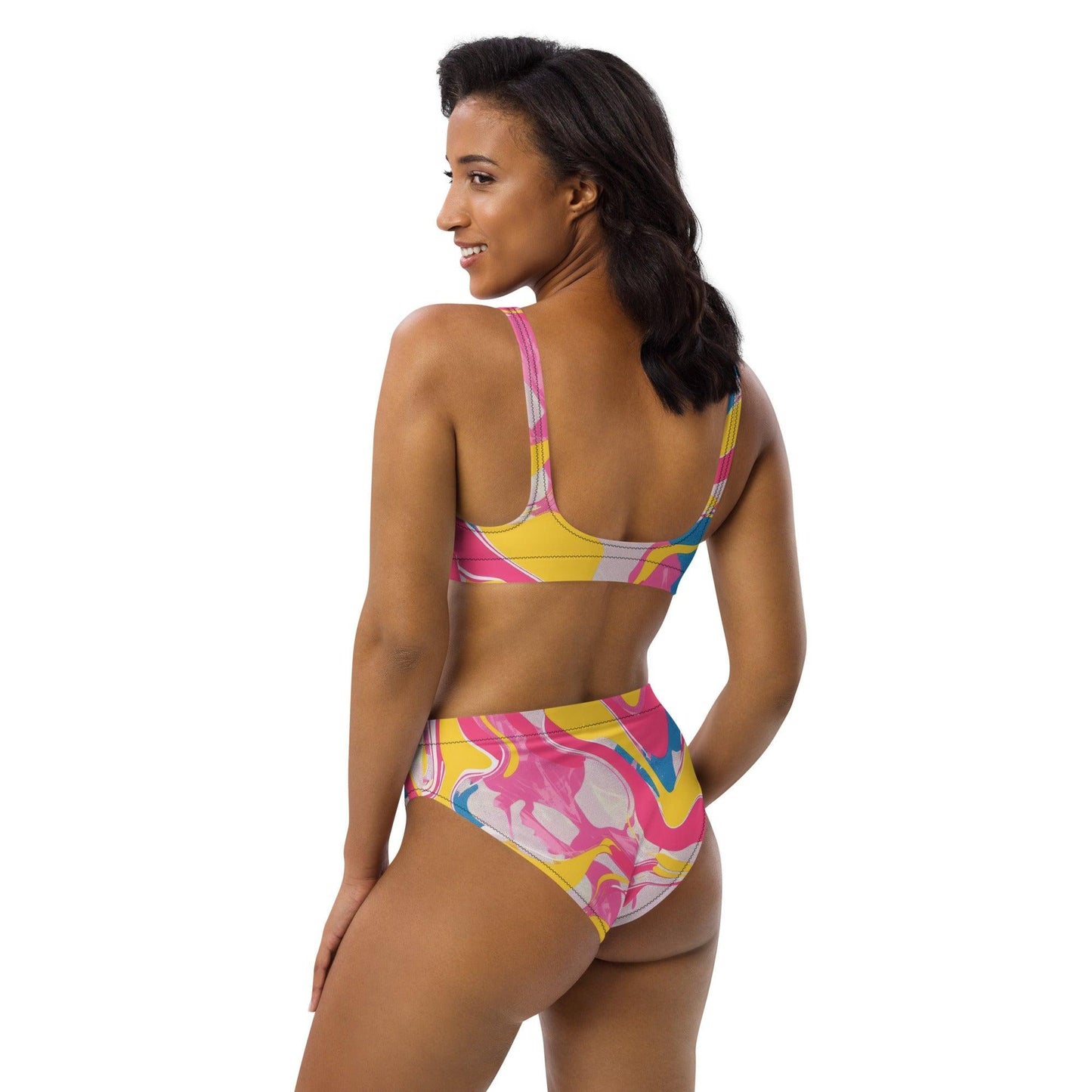 Groovy High-Waisted Bikini for Festivals & Raves