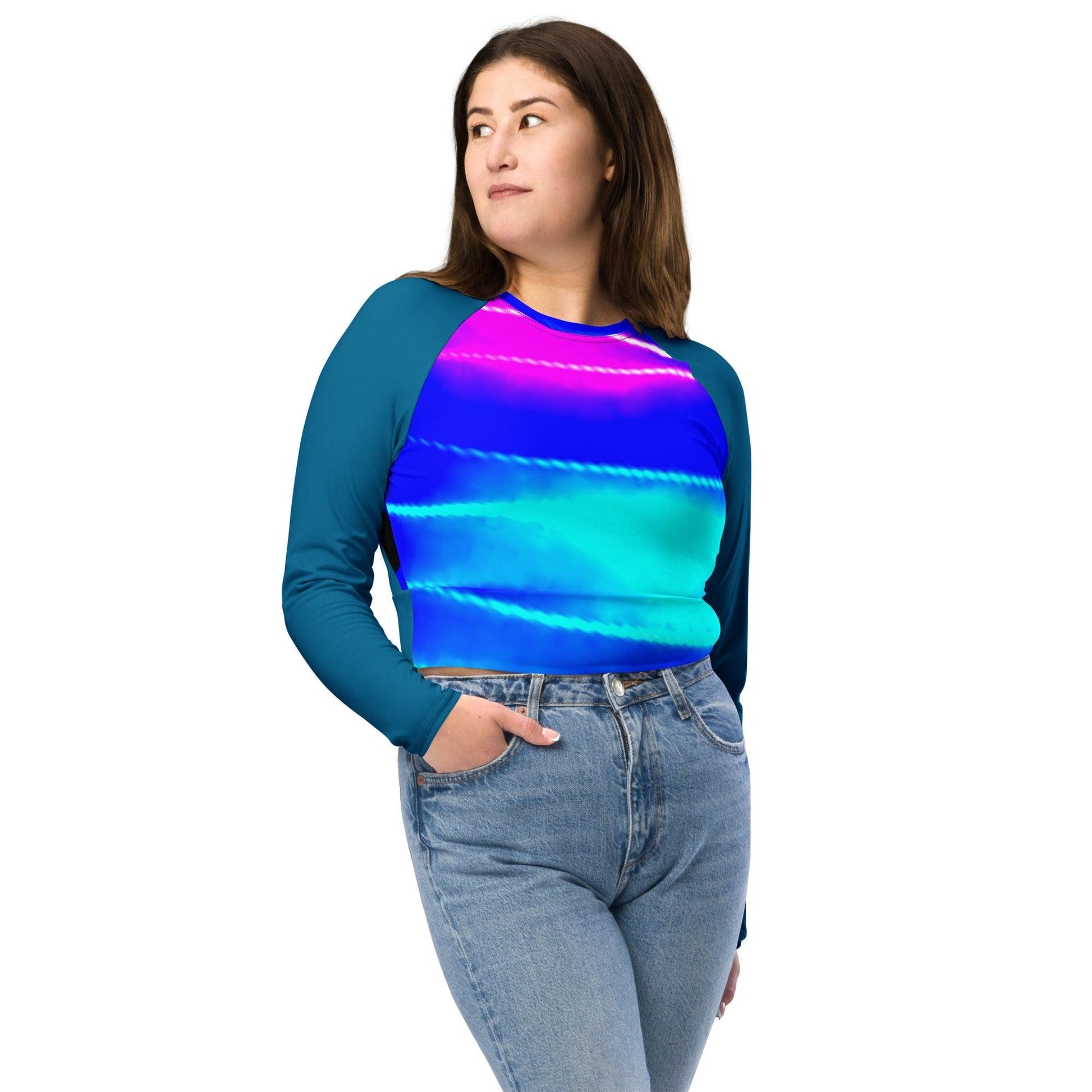 Multiple Color Recycled long-sleeve crop top - Lizard Vigilante