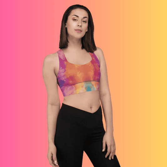 Vibrant Tie-Dye Longline Sports Bra for Festival Vibes