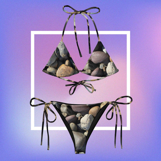 All-Over Print Recycled String Rock Bikini - Eco-Friendly - Lizard Vigilante