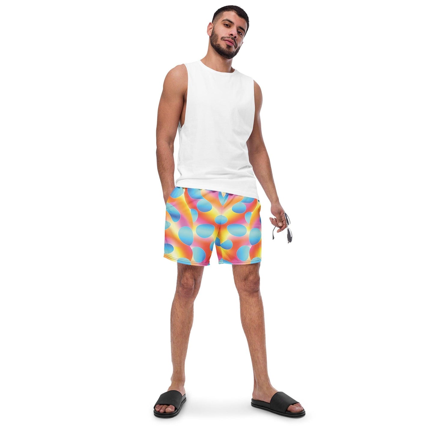 Vibrant Abstract Rave Swim Shorts for Epic EDM Festivals