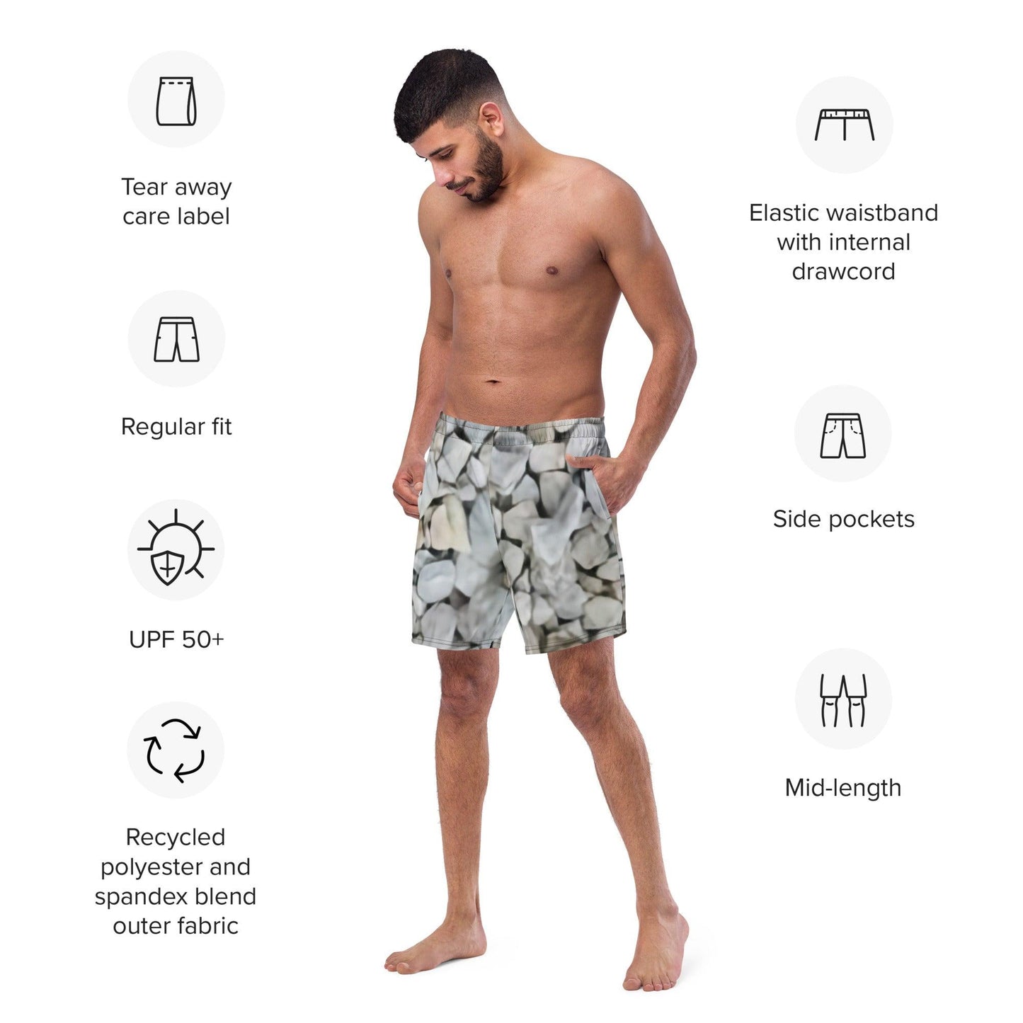 Men's Gravel Rock Swim Trunks - Lizard Vigilante